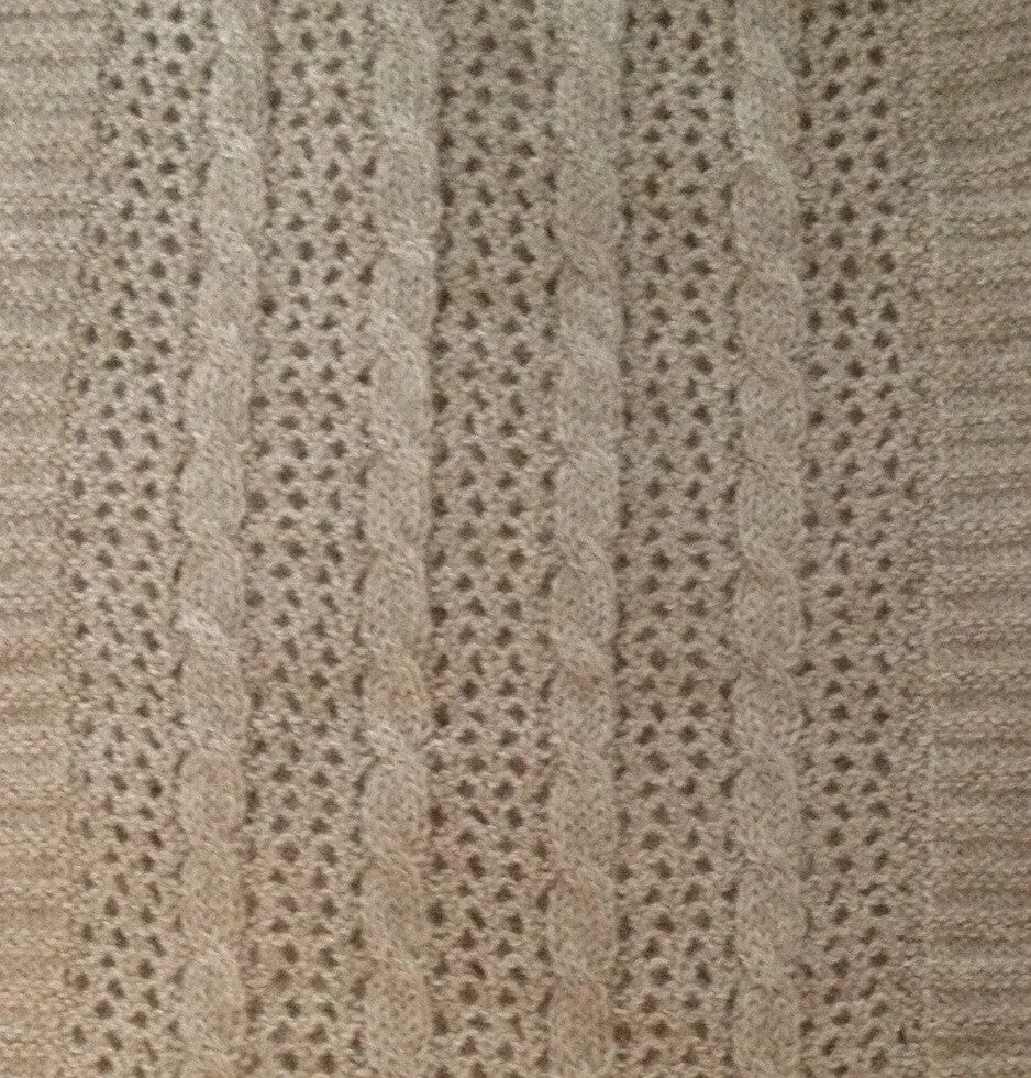 100% Alpaca Cable & Lace Scarf - Natural Colors