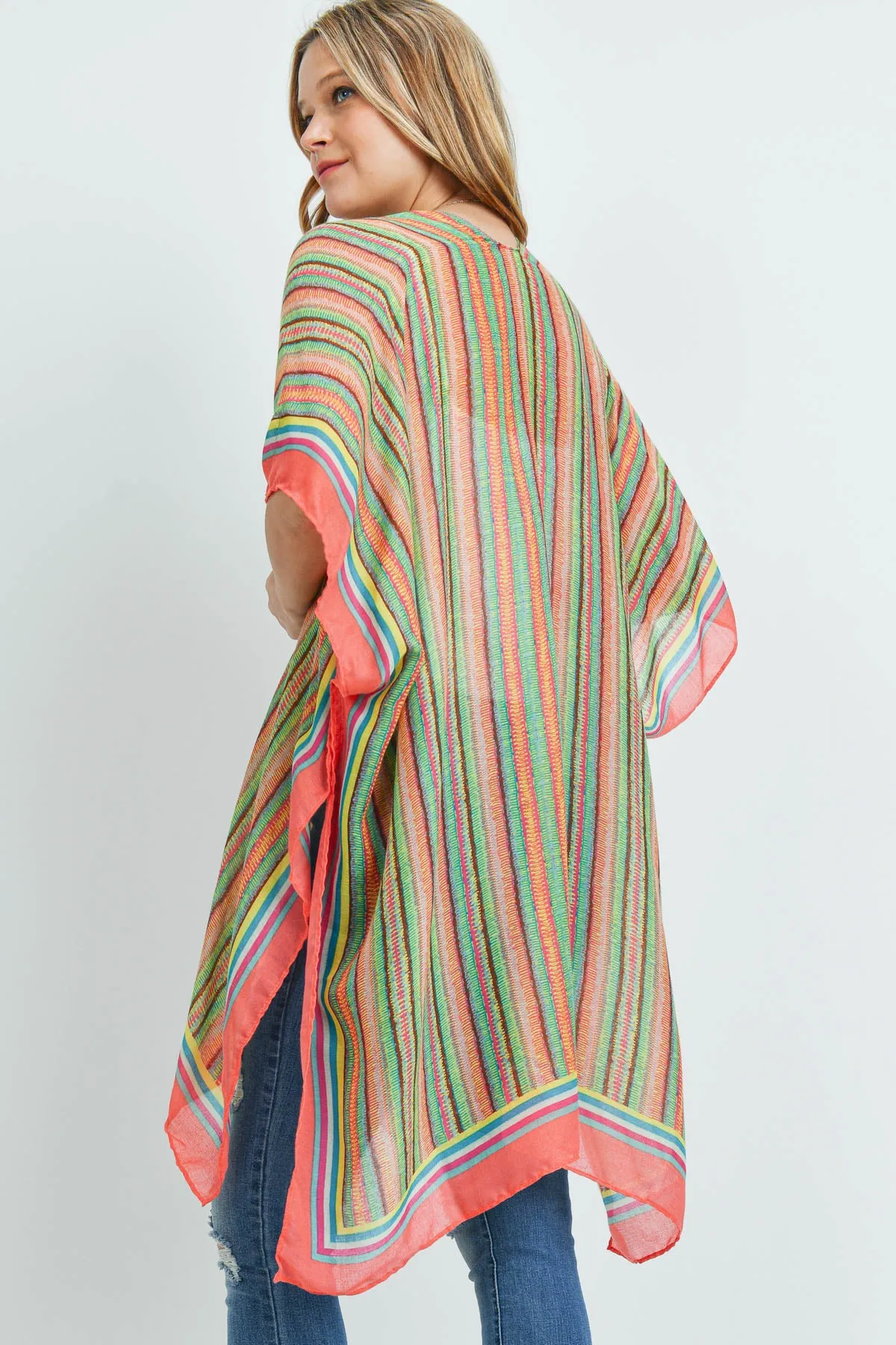 MULTI COLOR STRIPE KIMONO