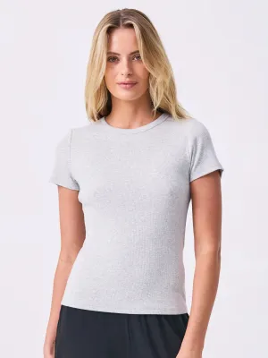 Organic Cotton Short Sleeve Tee- Marl Grey