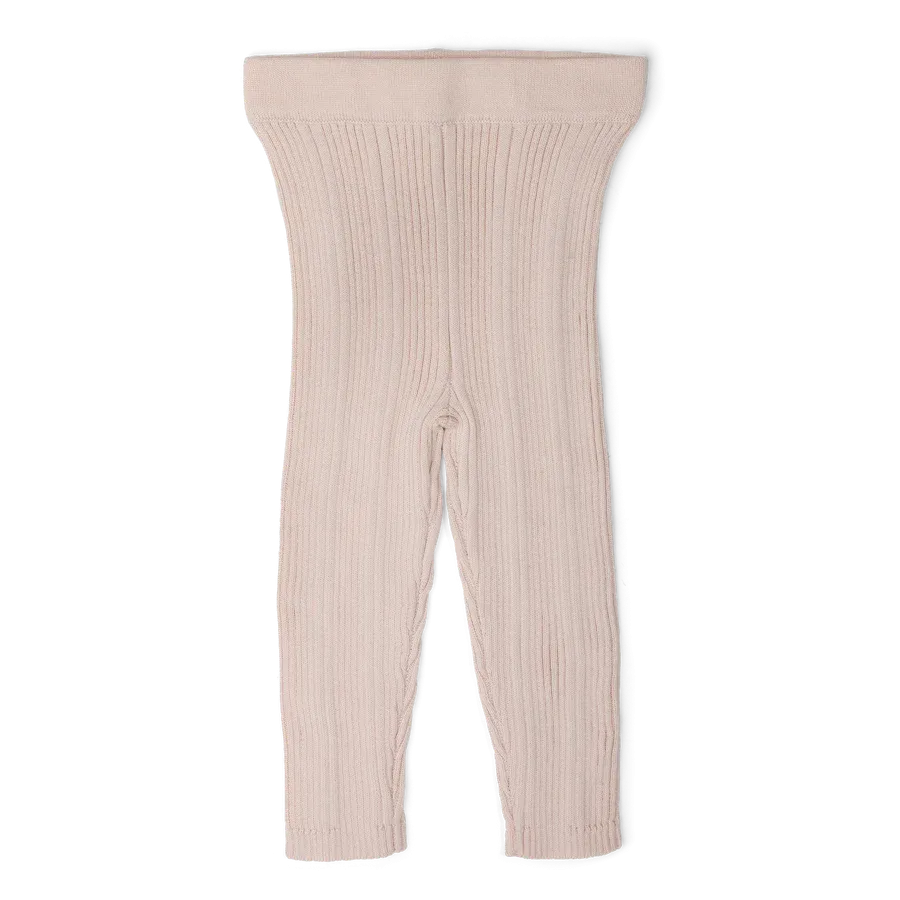 Organic Ribbed Leggings - Pink Salt
